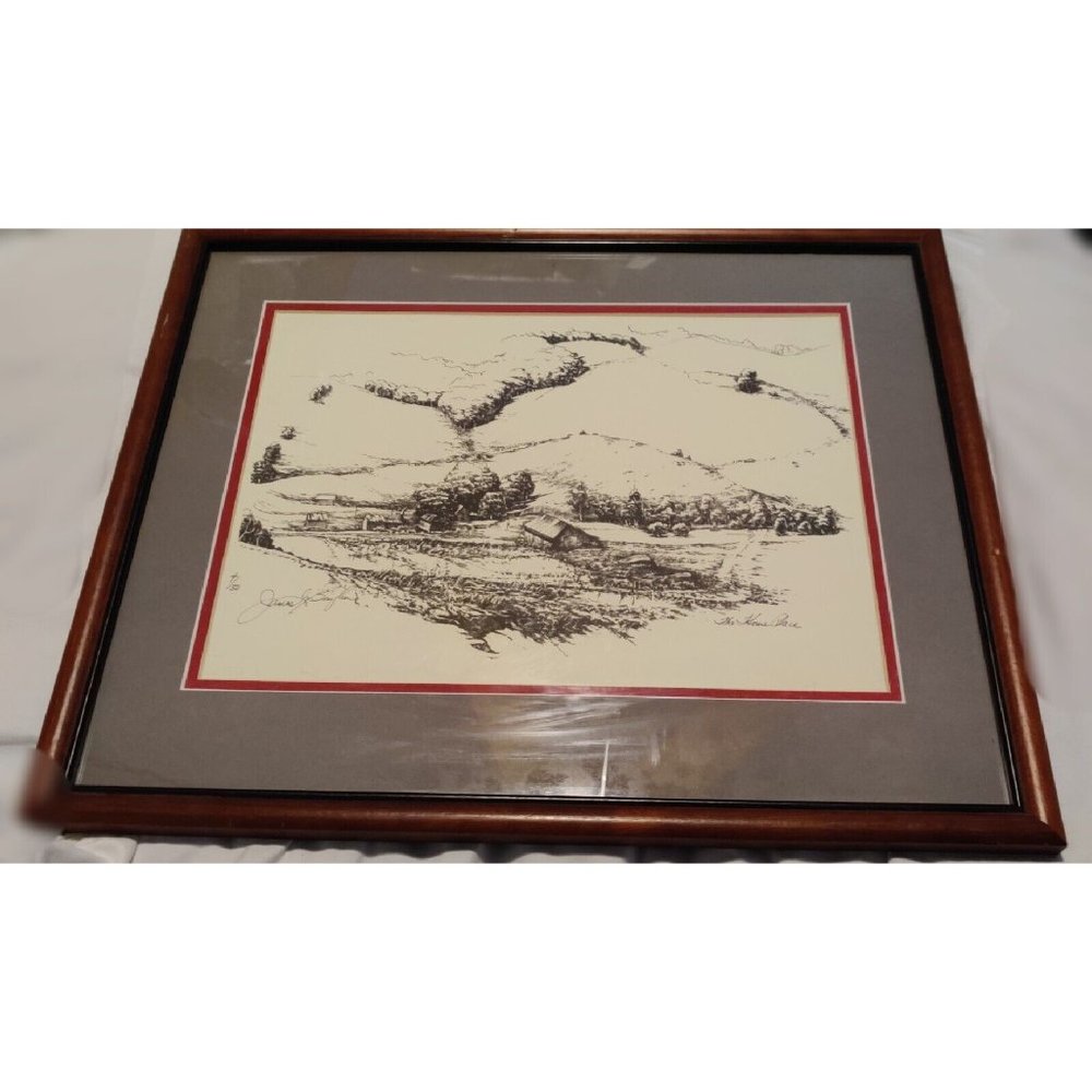 The Home Place Black And White Limited Numbered Print Signed 9x13" Framed 15x18"